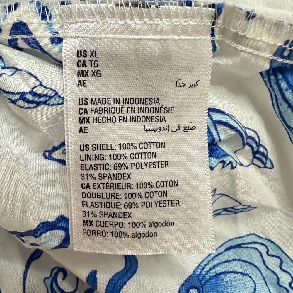 ON 34th Peplum Cami Top Womens XL Blue White Seashell Nautical Bow Coastal - Picture 8 of 8